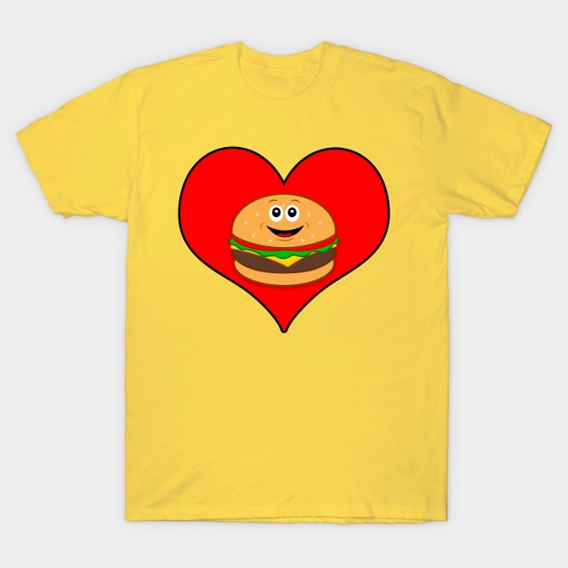 Cheeseburger in a Heart T-Shirt by PenguinCornerStore